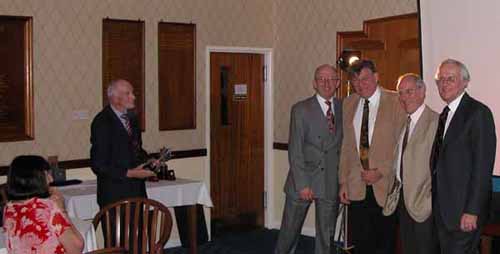 Don about to present Peter & Team with The Grosvenor Trophy