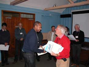 Laurie presenting 2012 students with course certificate Laurie presenting 2012 students with course certificate