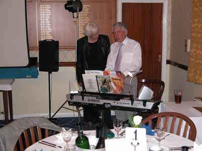 Laurie discussing music before the meal