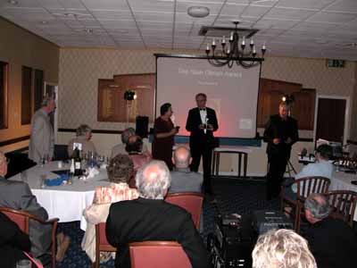 Phil after receiving the Stan Olman award from Jean